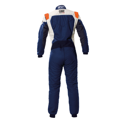 OMP FIRST EVO SUIT FIA 8856-2018 - (Navy Blue - Fluo Orange)