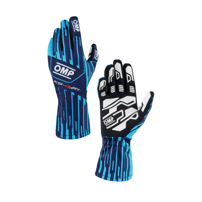 OMP KARTING GLOVES KS-4 ART - (NAVY BLUE-CYAN)