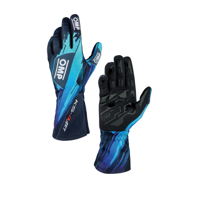 OMP KARTING GLOVES KS-4 ART - (BLACK-CYAN)