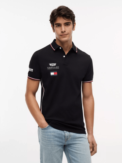 Tommy Hilfiger x Cadillac F1 Team Black Replica Polo