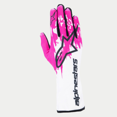 ALPINESTARS KARTING GLOVES TECH-1 K V3 - (White/Fuchsia/Black)