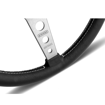 MOMO PROTOTIPO BRUSHED ALUMINIUM BLACK LEATHER