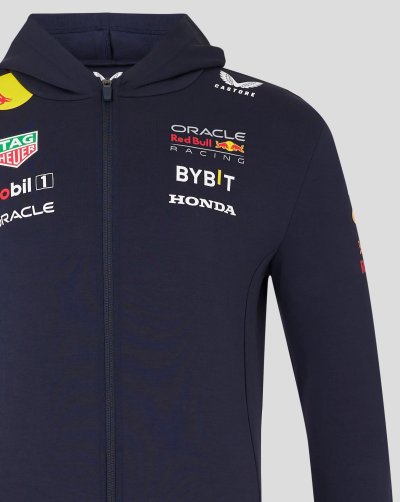 Red Bull Racing F1 Men's 2024 Team Full Zip Hooded Sweatshirt- Navy