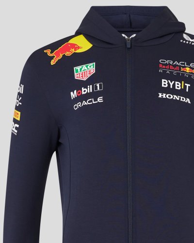 Red Bull Racing F1 Men's 2024 Team Full Zip Hooded Sweatshirt- Navy