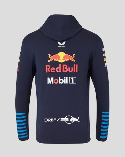 Red Bull Racing F1 Men's 2024 Team Full Zip Hooded Sweatshirt- Navy