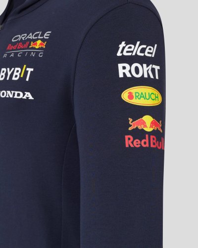 Red Bull Racing F1 Men's 2024 Team Full Zip Hooded Sweatshirt- Navy