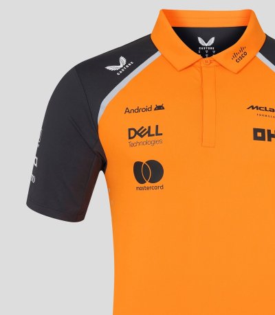 McLaren F1 2025 Men's Team Polo Shirt - Papaya