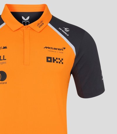 McLaren F1 2025 Men's Team Polo Shirt - Papaya
