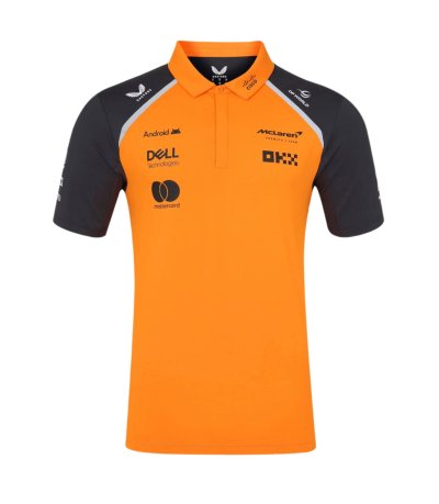 McLaren F1 2025 Men's Team Polo Shirt - Papaya