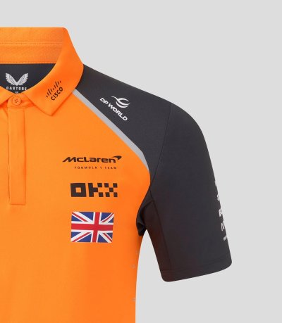 McLaren F1 Men's 2025 Lando Norris Team Drivers Polo - Papaya