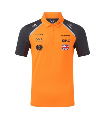 McLaren F1 Men's 2025 Lando Norris Team Drivers Polo - Papaya