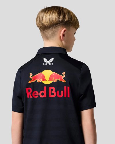 Red Bull Racing F1 Team 2025 Max Verstappen Short Sleeve Polo Shirt Kids - Night Sky