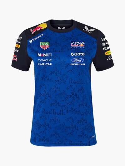Red Bull Racing F1 Team 2026 Set Up T Shirt Womens - Night Sky / Surf The Web