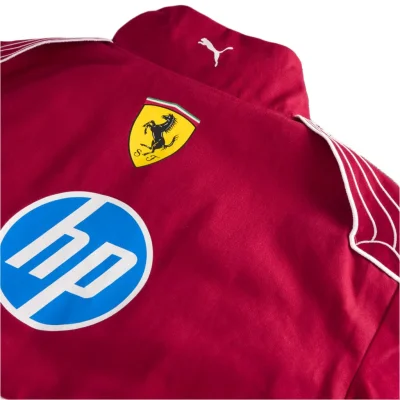Scuderia Ferrari F1 2025 Team Vintage Racing Jacket - Dark Cherry
