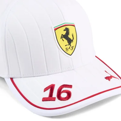 Scuderia Ferrari F1 Puma 2025 Miami GP Charles Leclerc Driver Hat - White Color