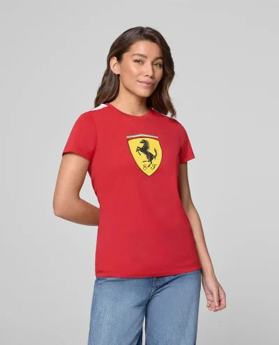 Scuderia Ferrari F1 Women's Large Shield T-Shirt - Dark Cherry Size: