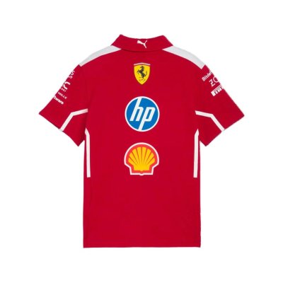 Scuderia Ferrari F1 2025 Men's Team Polo Shirt - Dark Cherry