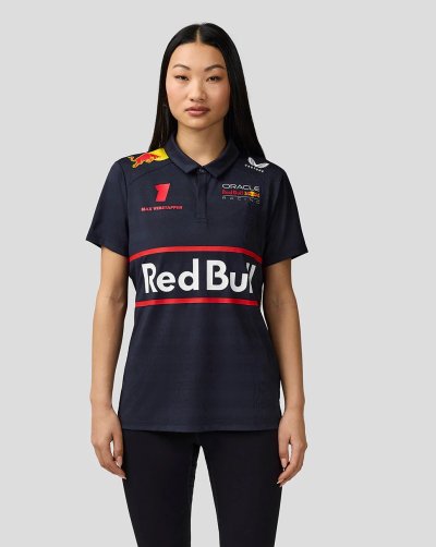 Red Bull Racing F1 Women's 2025 Max Verstappen Team Polo Shirt- Navy