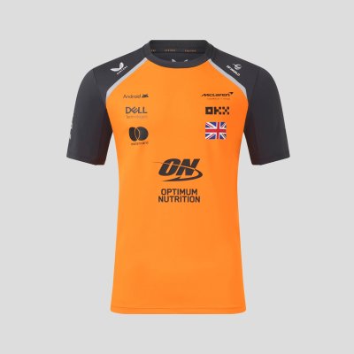 McLaren Racing F1 Official Team 2025 Set Up T-Shirt Lando Norris Mens - Papaya