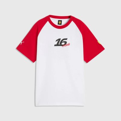 Scuderia Ferrari F1 2026 Leclerc Tee Mens - White/Red