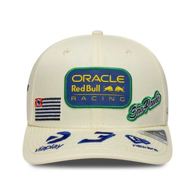 Red Bull Racing F1 Team 2026 Special Edition Max Verstappen Brazil 9Seventy Cap Stretch Snap Adults - Chrome White