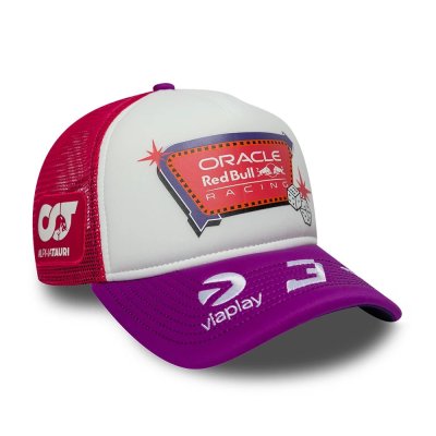 Red Bull Racing F1 Team 2026 Special Edition Max Verstappen Vegas Trucker Cap Adults - Dark Pink/Purple