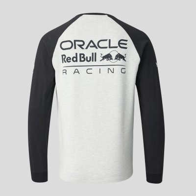 Red Bull Racing F1 Classic Raglan Long Sleeve Tee Unisex - Off White Marl/Printers Ink