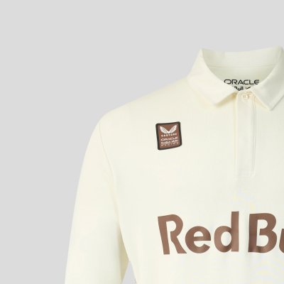 Red Bull Racing F1 Classic Long Sleeve Henley Unisex - Off White Marl