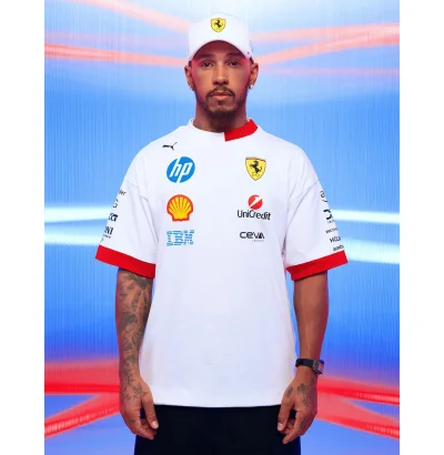 Scuderia Ferrari F1 Men's Miami GP 2025 Driver's Oversized T-shirt - White Color