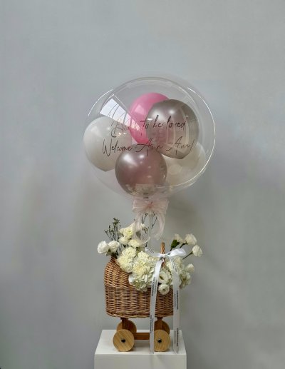 White Floral Baby Cradle