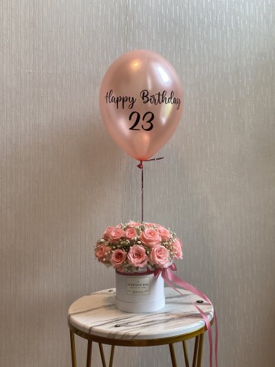 Pink Roses with Gypso Box S