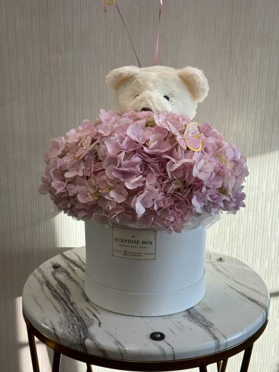 Single Tone Pink Hydrangea Box L