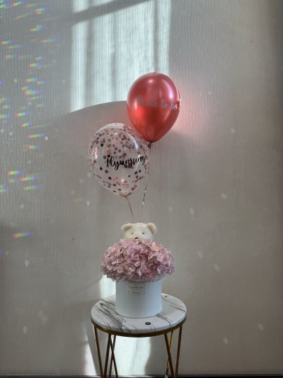 Single Tone Pink Hydrangea Box L