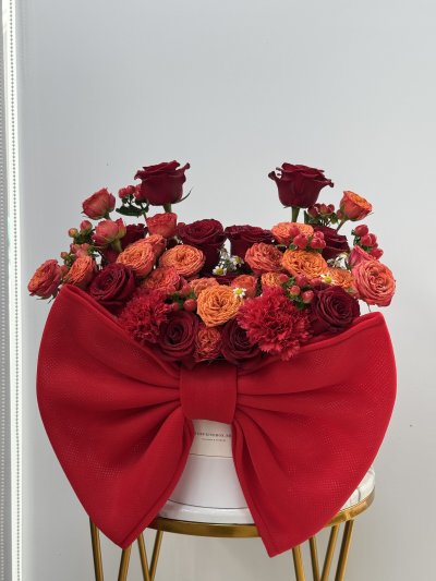 Bow Box Red Orange Themed