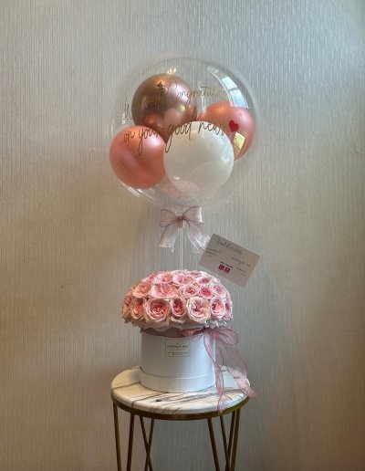 Pink English Roses Box XL