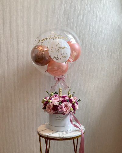 Royal Garden Pink Purple Roses Box