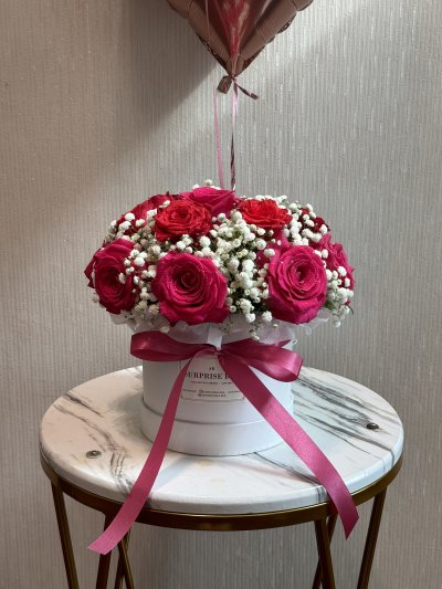Magenta Roses with Gypso S