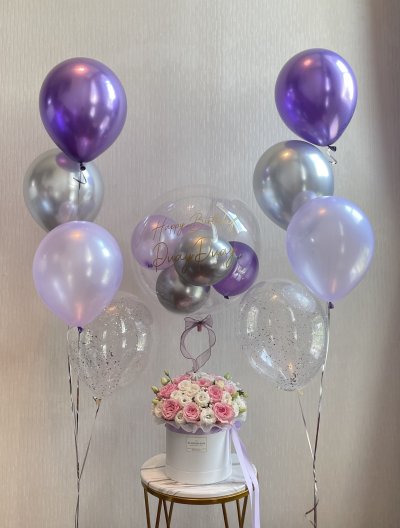 Purple Floral Balloon Set