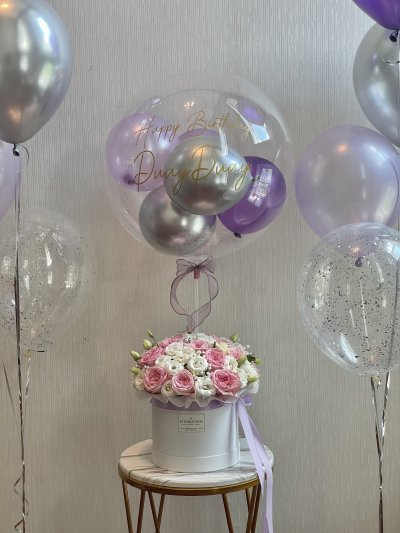 Purple Floral Balloon Set