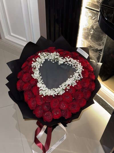 Burning Bouquet - 50 Roses