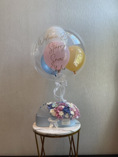 Pink Blue Hydrangea Baby Box