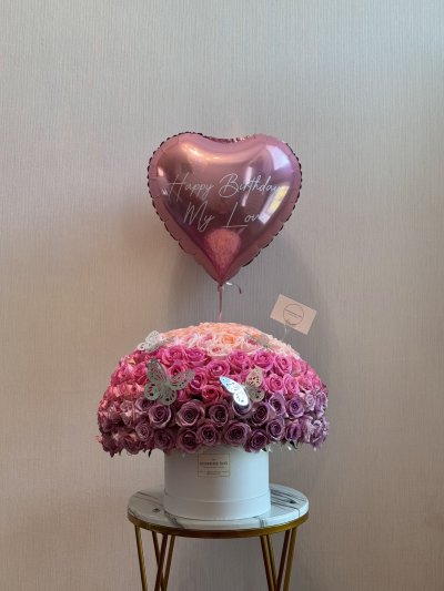 Pastel Ombre 150 Roses Bloom Box