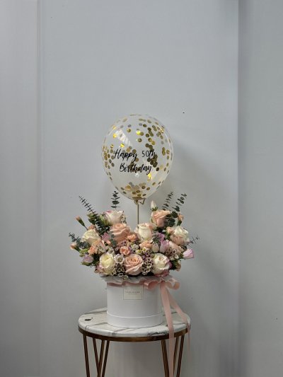 Peachy Golden Floral Box