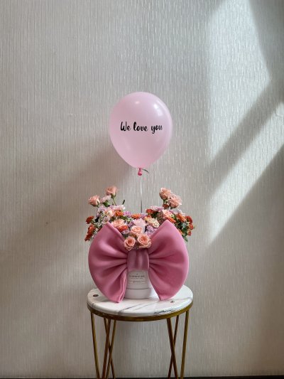 Bow Jumbo Peach Daisy Sunset Box