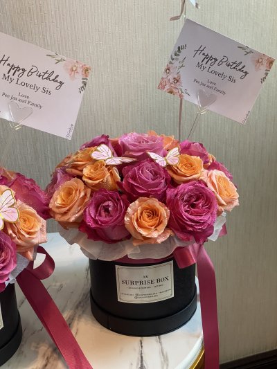 Purple Orange Rose Box S