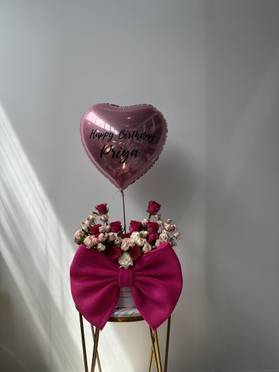 Bow Jumbo Hot Pink and Baby Pink Box