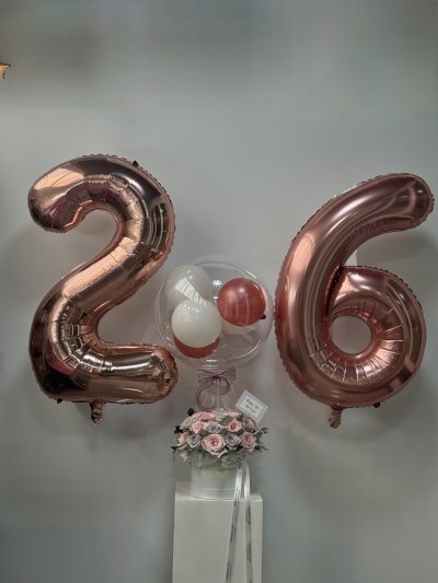 Pink Purple Birthday Balloon Set