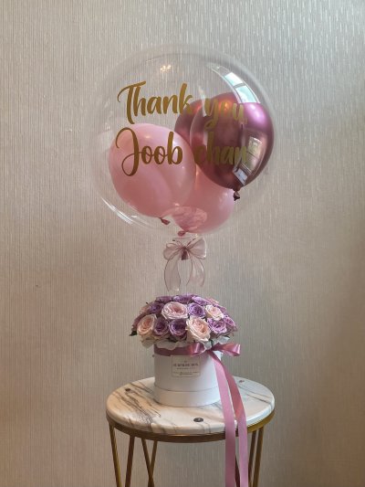 Purple Pink Roses Box S