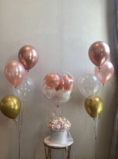 Baby Breath Blush Rose Balloon Set