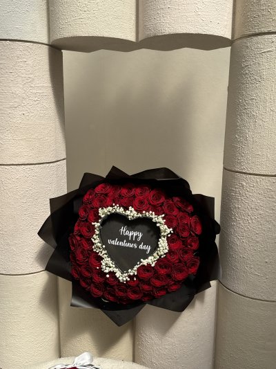 Valentines Day 50 Roses Burning Bouquet